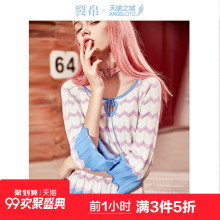 天使之城2018秋季新款套头针织衫花边提花装饰上衣女62180053图片
