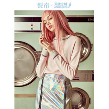 天使之城2018秋季新款时尚圆领毛衣少女感针织衫女62180068图片