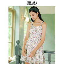 天使之城2018夏季新款吊带连衣裙小清新气质淑女裙仙女裙女夏图片