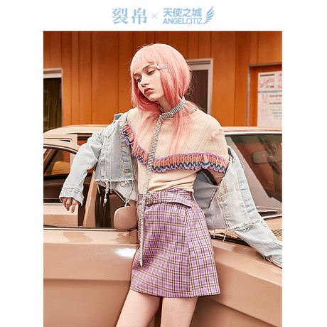 天使之城2018秋季新款立体提花针织衫时尚chic套头毛衣女62180021商品大图