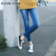 Rain．cun/然与纯2018年秋冬新品铅笔小脚牛仔裤N2385图片
