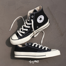 Converse 匡威1970S三星标帆布鞋黑色高帮黑低帮142334C 162050c