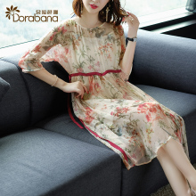 Dorabana/朵拉芭娜清仓2018夏季新款女装真丝印花连衣裙图片