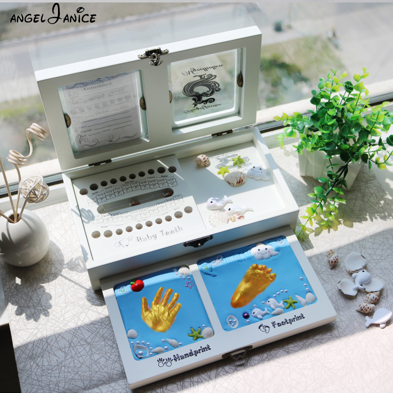 手足印泥制作宝宝手脚印乳牙收藏纪念品新生婴