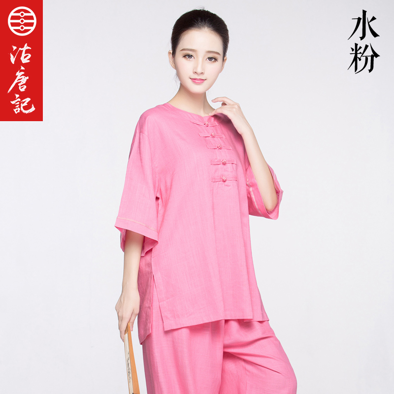 沽唐记-【精彩】棉麻女士中袖太极服 春夏亚麻