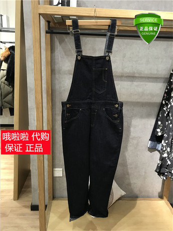 10015698 国内正品代购拉夏贝尔LaChapelle春款背带裤女牛仔裤499商品大图