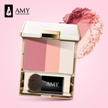 Amy 裸妆高光修容小脸腮红膏彩妆 安美幻彩三色腮红正品
