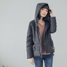 桔熊连帽高领羽绒棉棉服女冬装短款外套加厚棉袄大码EA2439图片