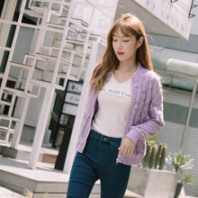 桔熊秋装韩版甜美短款蕾丝小外套棒球服外套女大码EA2338图片