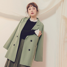 桔熊时尚西装外套女春秋中长款休闲宽松西服大码EA2384图片