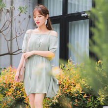 桔熊夏季温柔风吊带雪纺连衣裙女收腰中长款大码DA5738图片