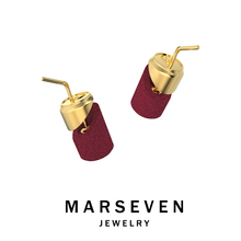 耳钉 MARSEVEN原创设计续命水吸管可镭忠桌罐耳钉趣味耳饰情侣款
