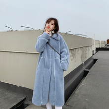 冬颗粒羊羔毛皮毛一体中长款 羊剪绒大衣女2019新款 皮草外套女反季