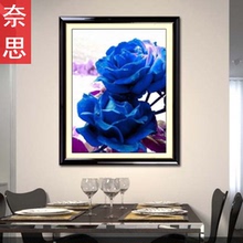 卧室结婚2019小幅线绣蓝玫瑰小件浪漫温馨优雅 玫瑰花十字绣新款