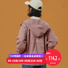 尔给原宿风长袖印花新款连帽工装外套女春秋韩版学生嘻哈bf宽松图片