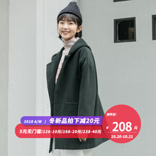 尔给呢子大衣女新款2018中长款韩版矮个子毛呢外套秋冬学生森系图片