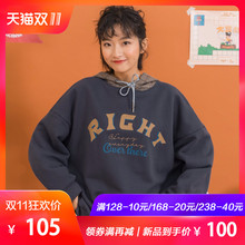 尔给原宿连帽卫衣女冬厚款加绒外套女2018新款宽松上衣女嘻哈潮图片