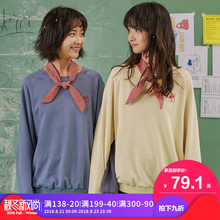 尔给秋季灰色卫衣女2018新款宽松套头圆领ulzzang长袖系带上衣图片