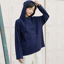 尔给宝蓝色套头连帽原宿风长袖pphome卫衣女秋2018新款宽松韩版图片