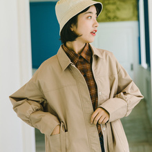 尔给港风秋季工装外套女2018新款宽松原宿风ulzzang学生复古夹克图片