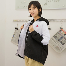 尔给开学季蝙蝠袖撞色拼接宽松学生韩版立领ulzzang学院风外套女图片