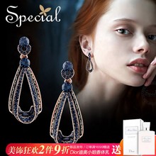 Special欧美s925银针复古耳环女耳钉气质耳饰无耳洞耳夹夜 轨迹