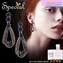 Special耳环2019新款 潮925银针长款 复古耳钉女气质耳饰无耳洞耳夹