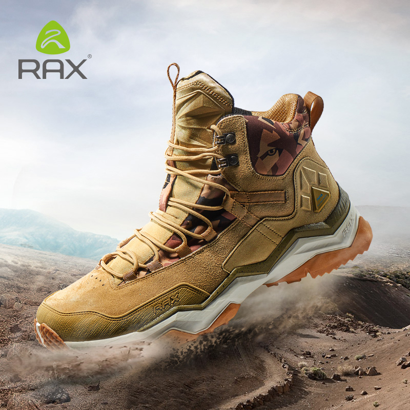 RAX Autumn and Winter Durable and Waterproof Mountaineering Shoes Men's Anti slip Mountaineering Shoes Women's Warm Outdoor Shoes Tourism Shock Absorbing Hiking Shoes
