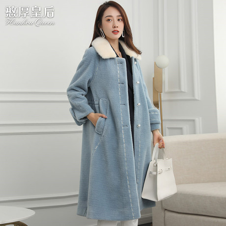 憨厚皇后2018海宁秋冬新款羊剪毛皮草大衣韩版长款羊毛女装外套99商品大图