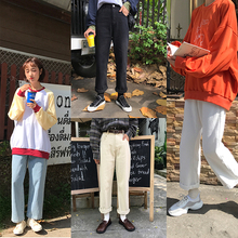 学生纯色高腰百搭直筒复古阔腿牛仔裤 馨帮帮2018秋季新款 女潮 韩版