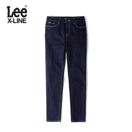Lee女款 2018年秋季X-LINE深蓝色洗水九分牛仔裤L134092UZ898商品大图