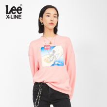 Lee女款 2018秋季X-LINE印花粉红色长袖卫衣L345913QA8TP图片