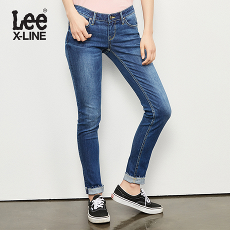 Lee女装 2018春夏新品XLINE蓝色九分牛仔裤LWZ4023AX8NF商品大图