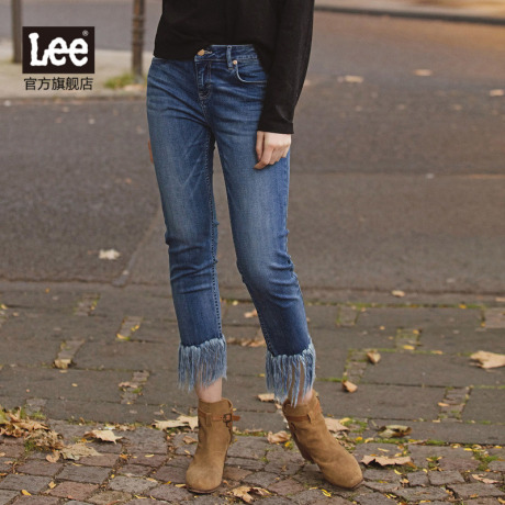 Lee女装 秋冬流苏弹力修身九分牛仔裤LWS4332MH7FH商品大图