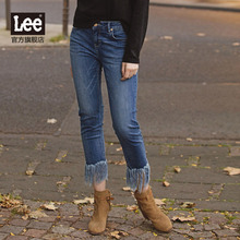 Lee女装 秋冬流苏弹力修身九分牛仔裤LWS4332MH7FH图片