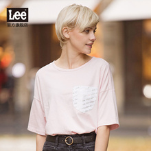 Lee女装 秋冬圆领撞色口袋可爱粉色短袖T恤 L299732YV6XV图片
