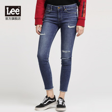 Lee女装 2017秋冬新品商场同款复古洗水九分牛仔裤L124001XP6DG图片
