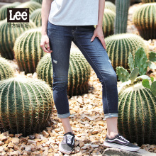 Lee女装 精玉透凉商场同款17新品修身七分牛仔 LWZ329M603ZV图片