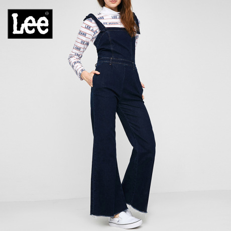 Lee女款2018年秋季深蓝色洗水背带牛仔裤L317783YQ9JL商品大图