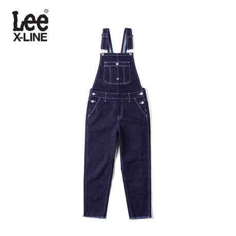 Lee女款 2018年秋季X-LINE蓝色字母背带牛仔裤L139872UZ8RY商品大图
