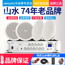 天花吊顶音响店铺超市广播壁挂音箱 山水SC 11吸顶喇叭套装 Sansui