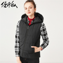 佐丹奴背心式棉衣 女装秋冬季连帽棉服 女士纯色背心外套05378611图片