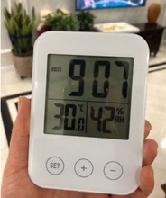 宜家斯洛缇多功能电子钟带温度计学生钟时尚钟表计室内湿度计台式