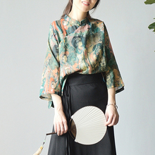 旗袍秋季2018新款女古风汉服女细苎麻中国风女装复古风唐装女秋装图片
