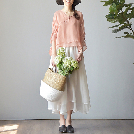 改良旗袍夏季2018新款女上衣汉服女中国风女装禅意禅修茶服唐装女商品大图