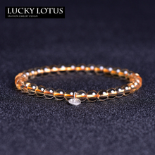 极简主义 包邮 男女情侣 luckylotus首饰极细巴西黄水晶单圈手链