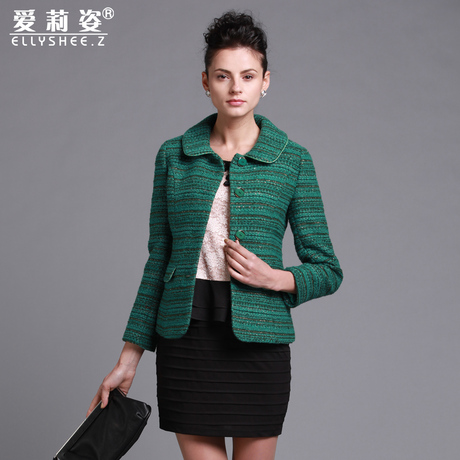 反季清仓毛呢外套秋装女装新款春秋季女短款韩版修身小西装短上衣商品大图