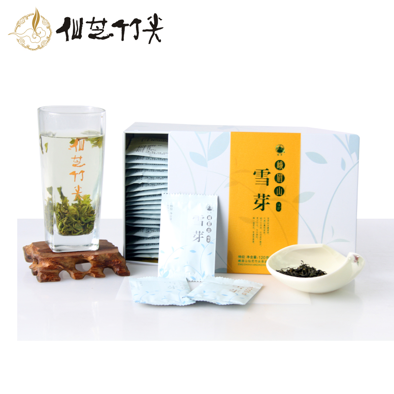 包邮峨眉山绿茶礼盒装120g峨眉雪芽高山绿茶仙芝竹尖茶叶