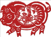 法国DMC十字绣 套件专卖客厅-剪纸十二生肖猪DW6073精准印花
