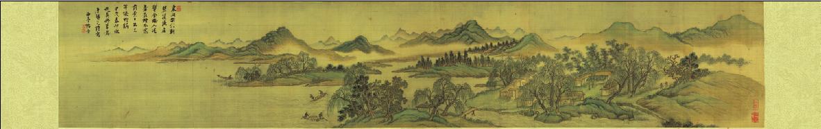 仿古画唐解元诗意图杨晋清名人字画精品山水画国画